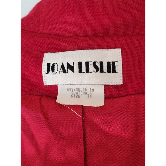 Joan Leslie Womens Red Wool & Nylon Blazer Size 16 With Gold Button Detail - Picture 5 of 16